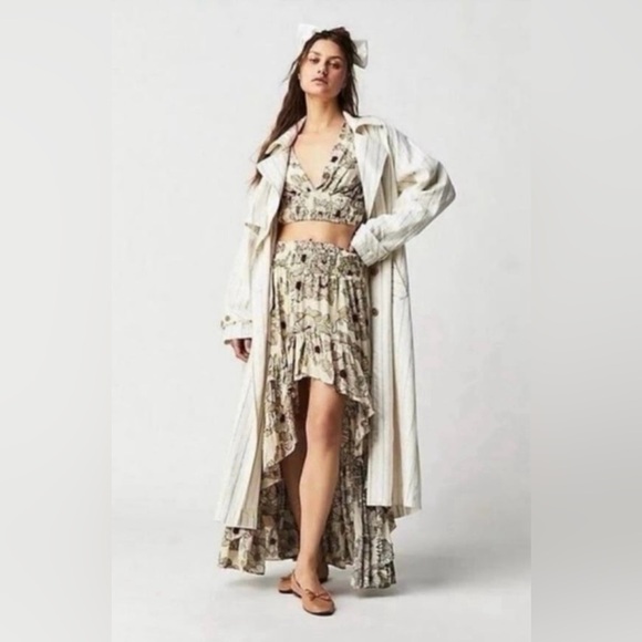 New Free People Morning Sun Flowing Frill Skirt and top set - Picture 3 of 7